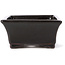 Rectangular brown bonsai pot by Terahata Satomi Mazan - 160 x 135 x 60 mm