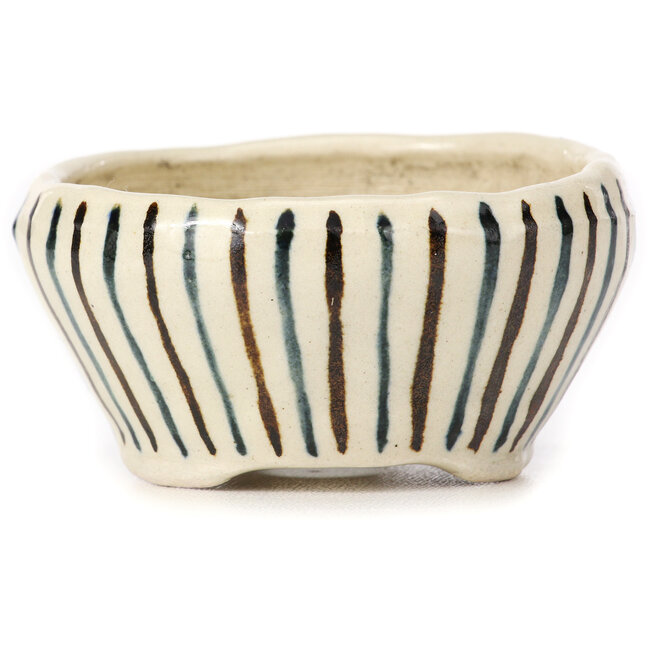 Ronde witte multicolor bonsai pot van Bonsai - 75 x 75 x 40 mm