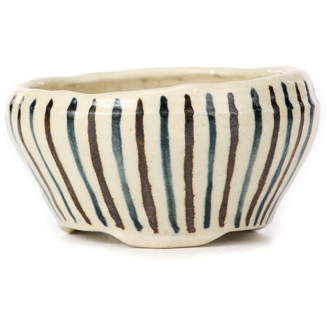 Round white multicolor bonsai pot by Bonsai - 75 x 75 x 40 mm