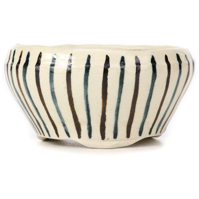 Ronde witte multicolor bonsai pot van Bonsai - 75 x 75 x 40 mm