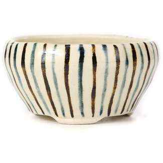 Bonsai Pot à bonsaï multicolore blanc rond de 75 mm par Bonsai, Japon
