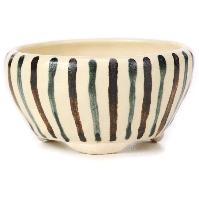 Maceta de bonsái redonda blanca multicolor de Bonsai - 80 x 80 x 40 mm