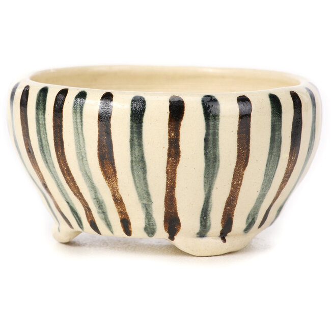 Ronde witte multicolor bonsai pot van Bonsai - 80 x 80 x 40 mm