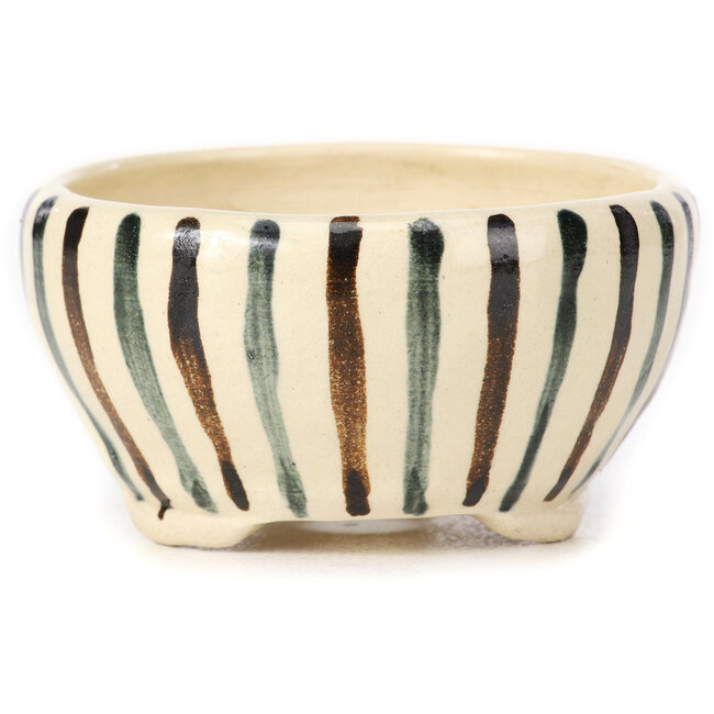 Maceta de bonsái redonda blanca multicolor de Bonsai - 80 x 80 x 40 mm