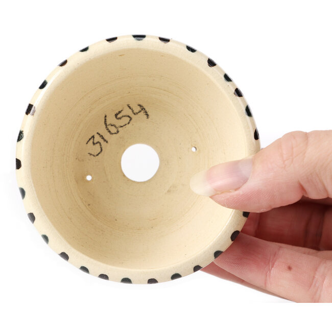 Pot à bonsaï rond blanc multicolore par Bonsai - 80 x 80 x 40 mm