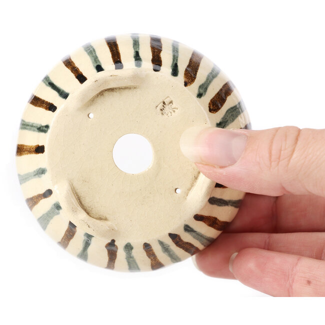 Pot à bonsaï rond blanc multicolore par Bonsai - 80 x 80 x 40 mm