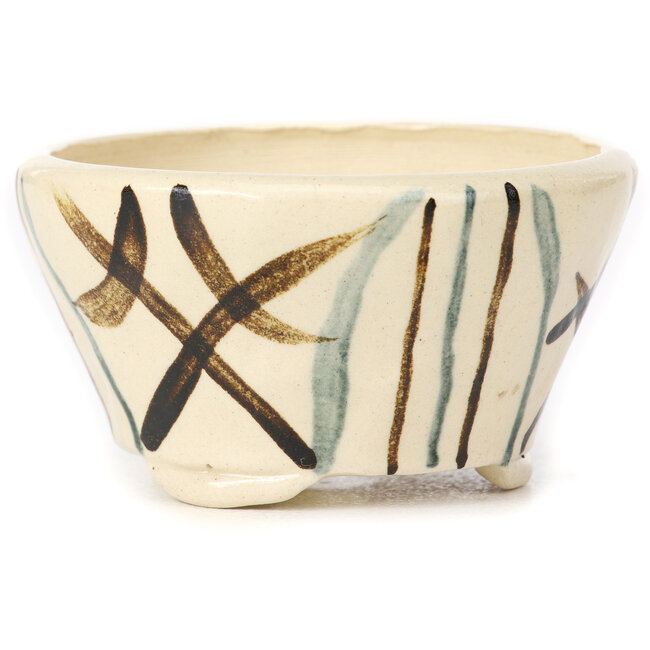 Round white multicolor bonsai pot by Bonsai - 80 x 80 x 45 mm