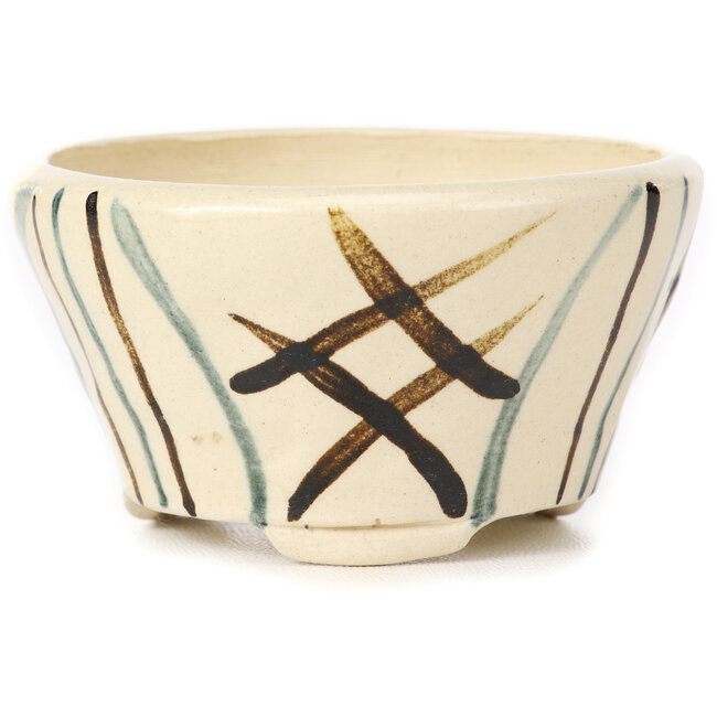 Pot à bonsaï rond multicolore blanc par Bonsai - 80 x 80 x 45 mm