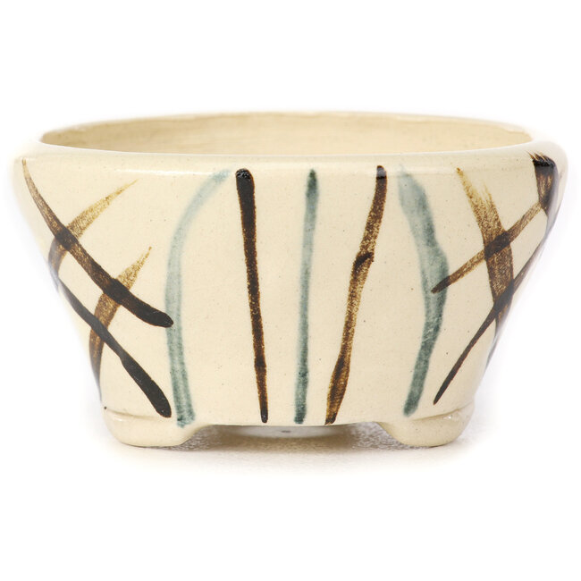 Ronde witte multicolor bonsai pot van Bonsai - 80 x 80 x 45 mm