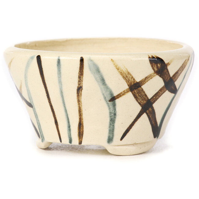 Pot à bonsaï rond multicolore blanc par Bonsai - 80 x 80 x 45 mm