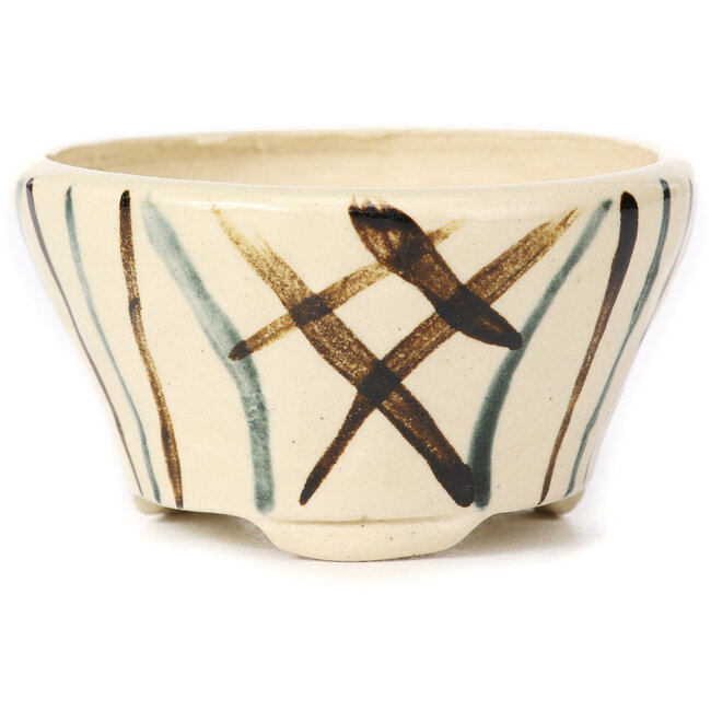 Pot à bonsaï rond multicolore blanc par Bonsai - 80 x 80 x 45 mm