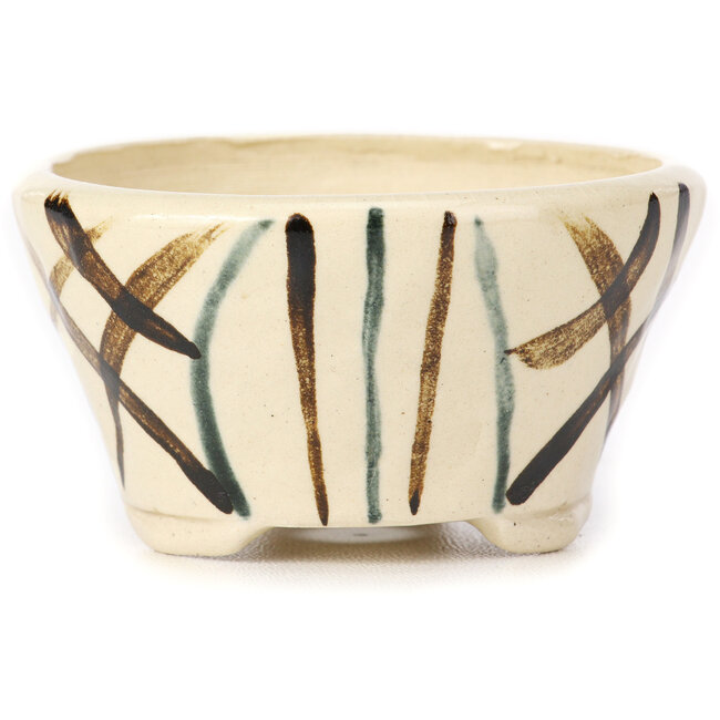 Vaso bonsai tondo bianco multicolore by Bonsai - 80 x 80 x 45 mm