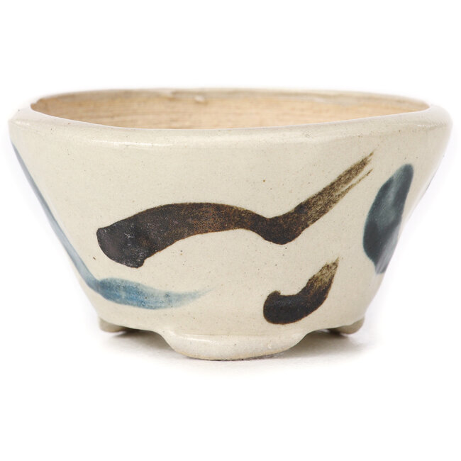 Maceta de bonsái redonda blanca multicolor de Bonsai - 85 x 85 x 45 mm