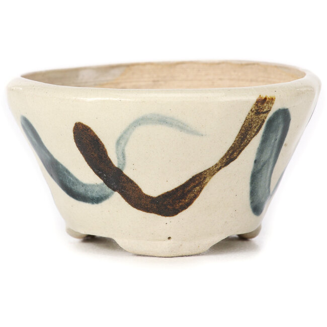 Pot à bonsaï rond blanc multicolore par Bonsai - 85 x 85 x 45 mm