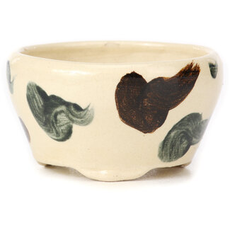 Bonsai Maceta de bonsái multicolor blanca redonda de 70 mm de Bonsai, Japón