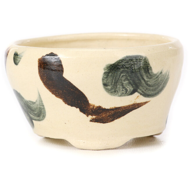 Round white multicolor bonsai pot by Bonsai - 70 x 70 x 40 mm