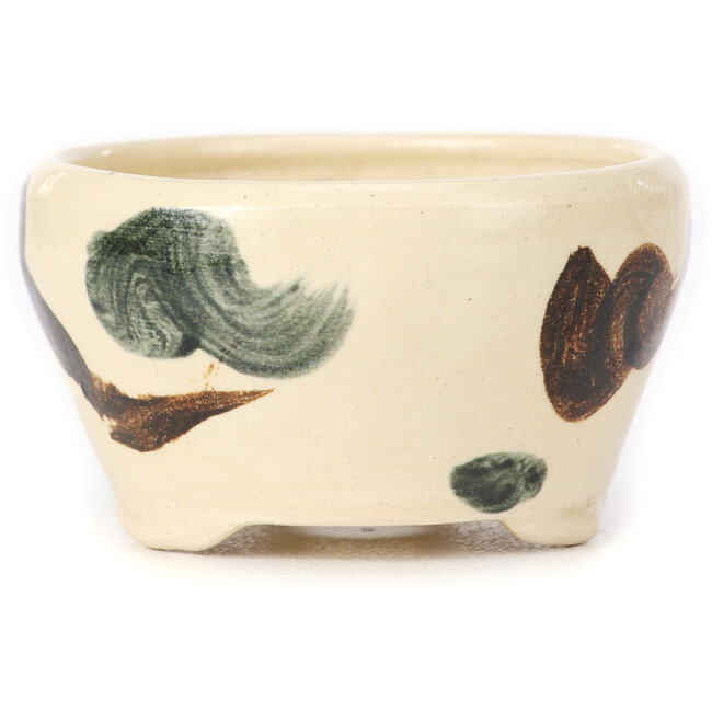 Maceta de bonsái redonda blanca multicolor de Bonsai - 70 x 70 x 40 mm