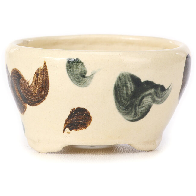 Maceta de bonsái redonda blanca multicolor de Bonsai - 70 x 70 x 40 mm