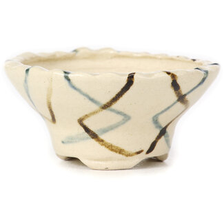 Bonsai Maceta de bonsái multicolor blanca redonda de 75 mm de Bonsai, Japón