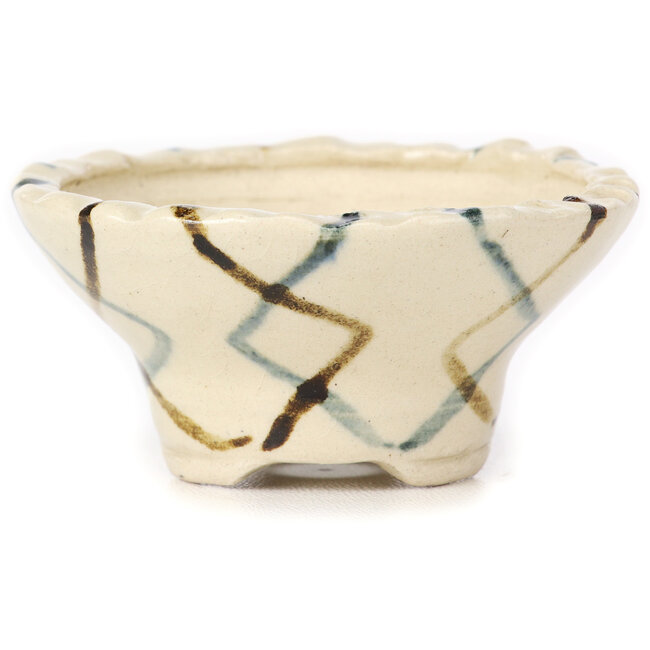 Round white multicolor bonsai pot by Bonsai - 75 x 75 x 35 mm