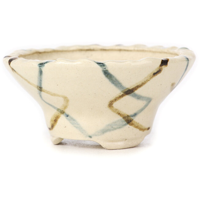 Vaso bonsai tondo bianco multicolore by Bonsai - 75 x 75 x 35 mm