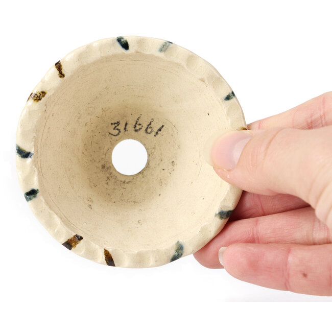 Pot à bonsaï rond blanc multicolore par Bonsai - 75 x 75 x 35 mm