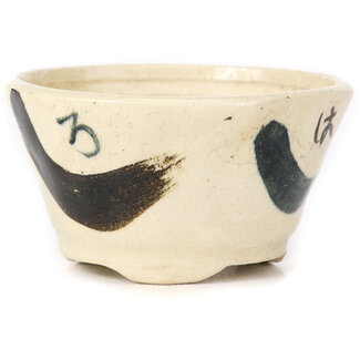 Bonsai 75 mm round white multicolor bonsai pot by Bonsai, Japan