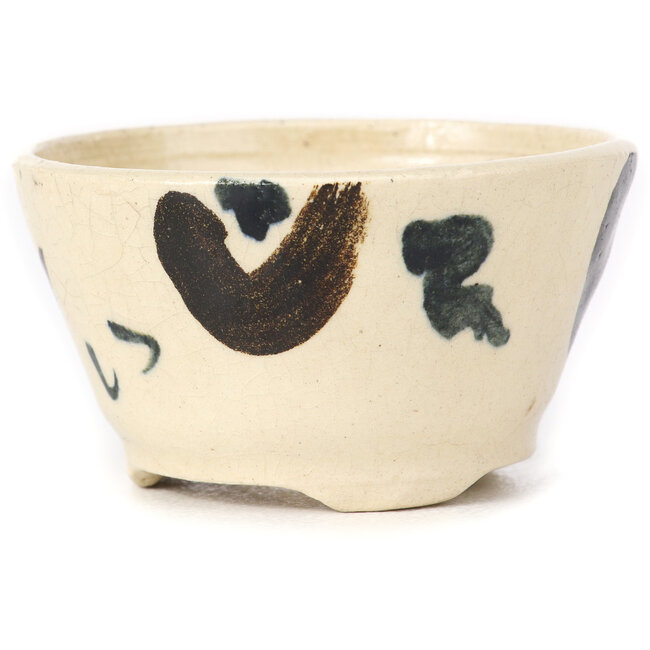 Maceta de bonsái redonda blanca multicolor de Bonsai - 75 x 75 x 45 mm