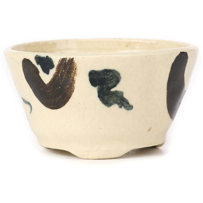 Maceta de bonsái redonda blanca multicolor de Bonsai - 75 x 75 x 45 mm