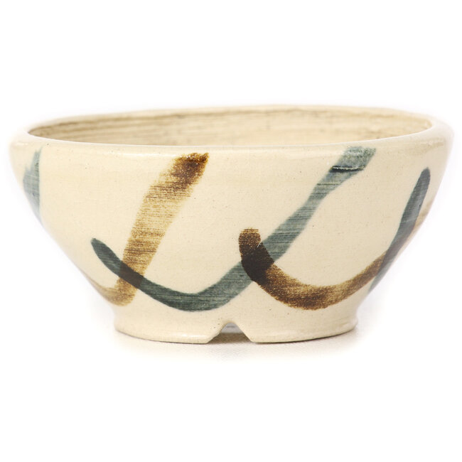 Maceta de bonsái redonda blanca multicolor de Bonsai - 80 x 80 x 40 mm