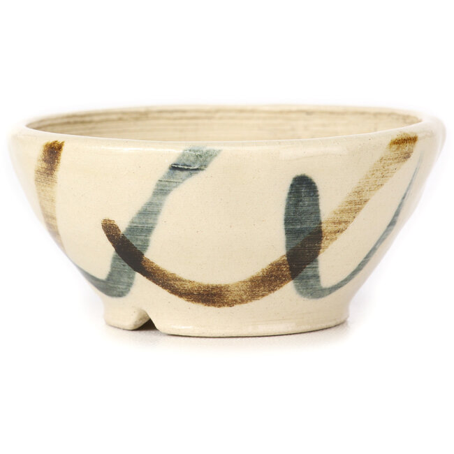 Round white multicolor bonsai pot by Bonsai - 80 x 80 x 40 mm