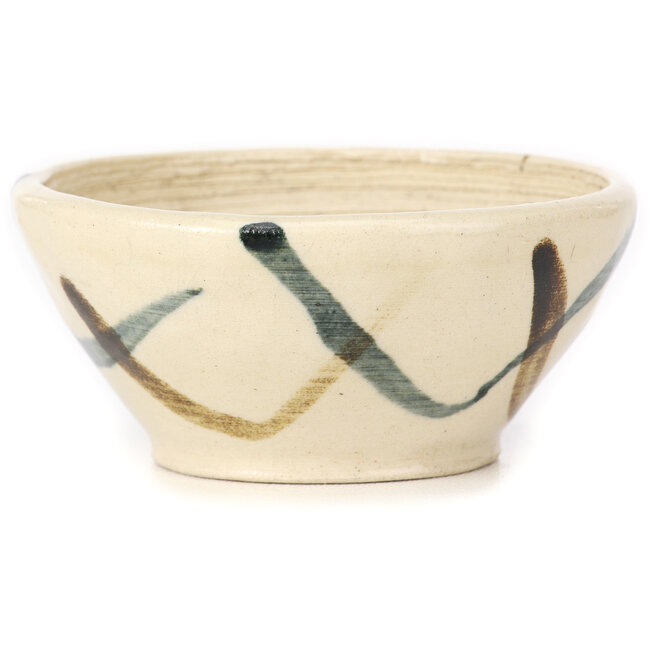 Maceta de bonsái redonda blanca multicolor de Bonsai - 80 x 80 x 40 mm