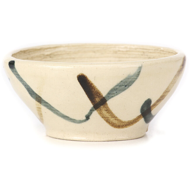 Ronde witte multicolor bonsai pot van Bonsai - 80 x 80 x 40 mm