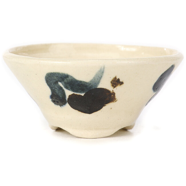 Pot à bonsaï rond blanc multicolore par Bonsai - 80 x 80 x 40 mm