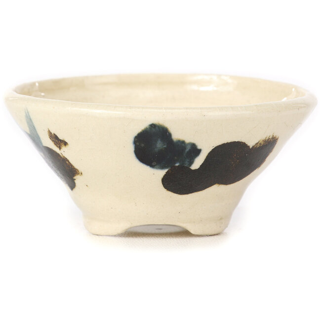 Maceta de bonsái redonda blanca multicolor de Bonsai - 80 x 80 x 40 mm