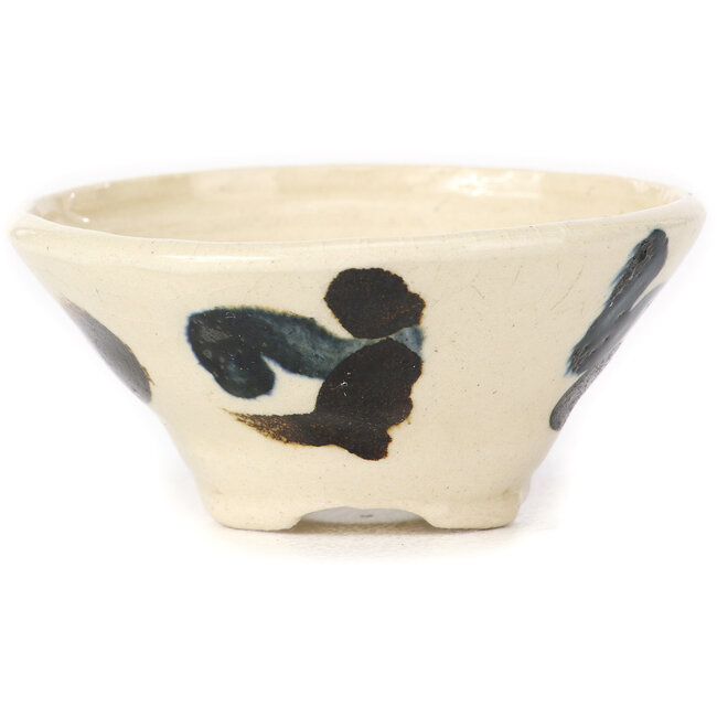 Ronde witte multicolor bonsai pot van Bonsai - 80 x 80 x 40 mm