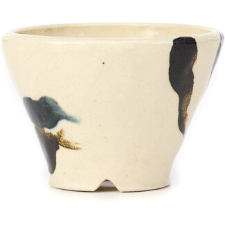 Bonsai Maceta de bonsái multicolor blanca redonda de 75 mm de Bonsai, Japón