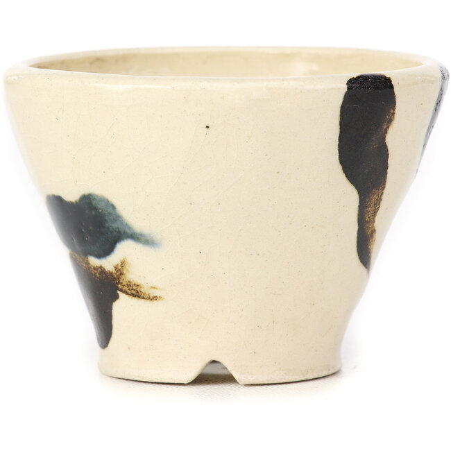 Maceta de bonsái redonda blanca multicolor de Bonsai - 75 x 75 x 55 mm