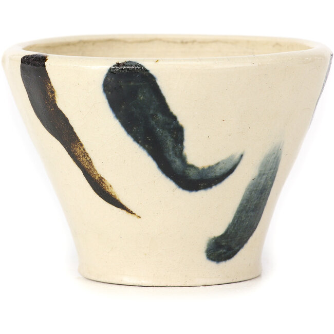 Pot à bonsaï rond multicolore blanc par Bonsai - 75 x 75 x 55 mm