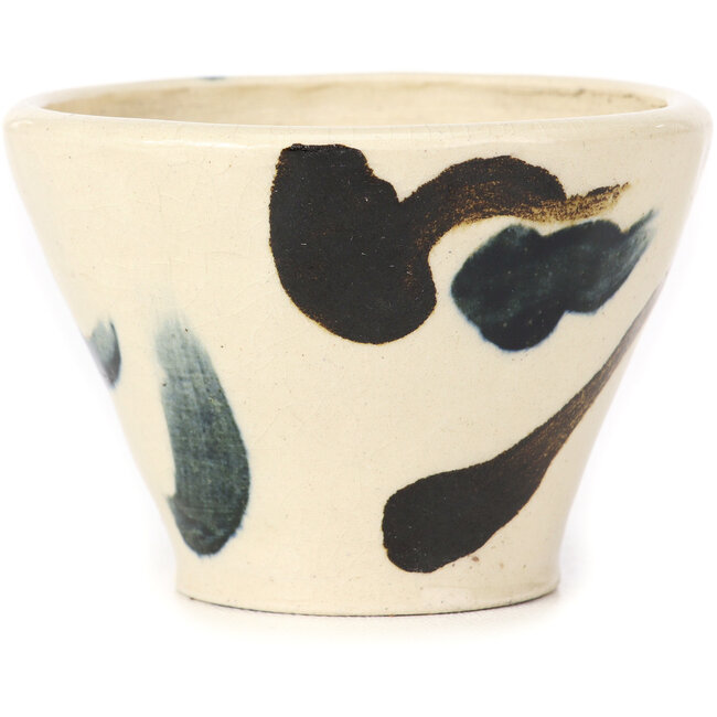 Ronde witte multicolor bonsai pot van Bonsai - 75 x 75 x 55 mm