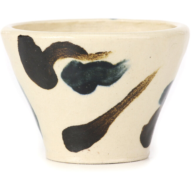 Maceta de bonsái redonda blanca multicolor de Bonsai - 75 x 75 x 55 mm