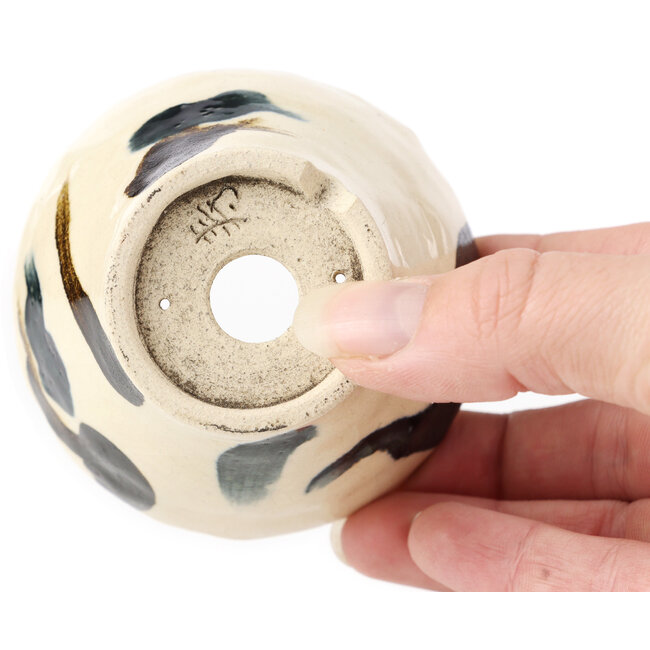 Pot à bonsaï rond multicolore blanc par Bonsai - 75 x 75 x 55 mm