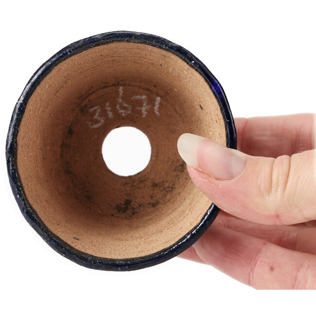 Round blue bonsai pot by Bonsai - 70 x 70 x 45 mm