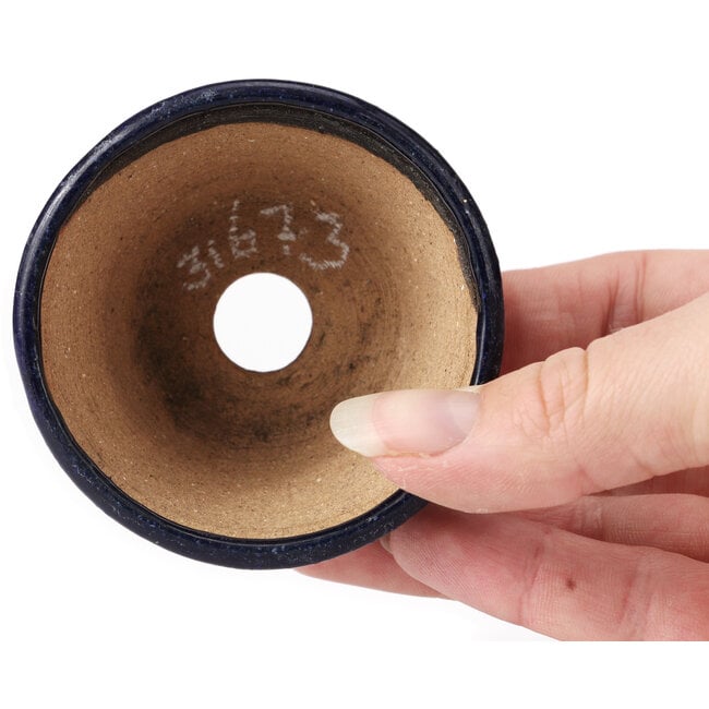 Ronde blauwe bonsaipot van Bonsai - 70 x 70 x 40 mm