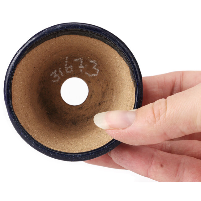 Round blue bonsai pot by Bonsai - 70 x 70 x 40 mm