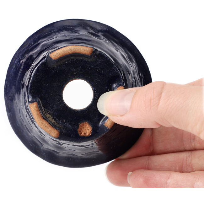 Pot à bonsaï rond bleu par Bonsai - 80 x 80 x 40 mm