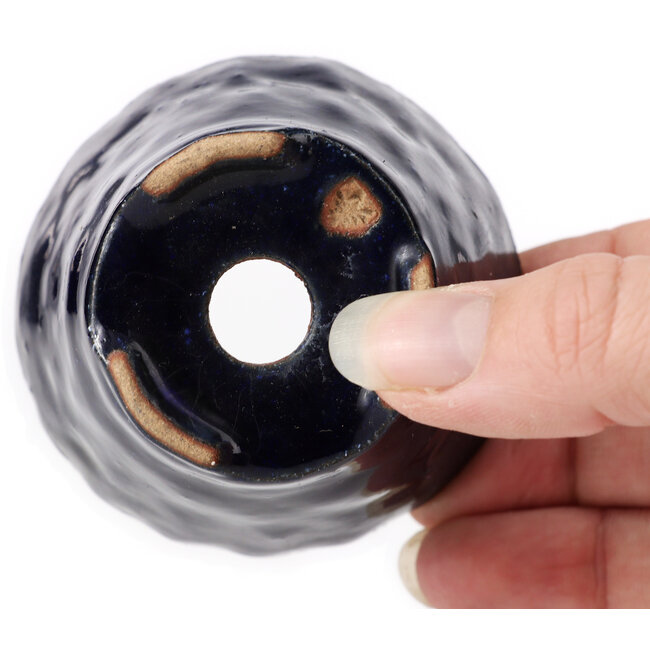 Ronde blauwe bonsaipot van Bonsai - 65 x 65 x 50 mm