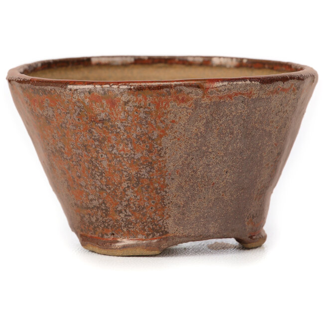 Vaso per bonsai rotondo rosso marrone di Bonsai - 70 x 70 x 45 mm
