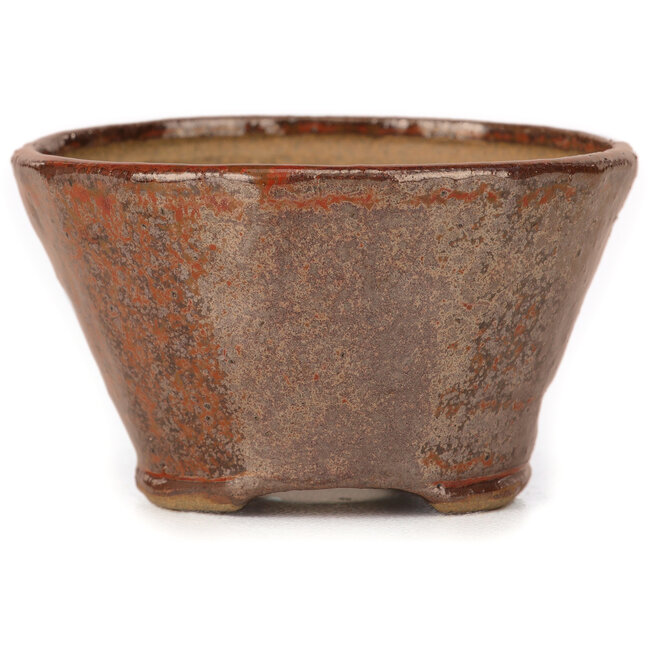 Ronde roodbruine bonsaipot van Bonsai - 70 x 70 x 45 mm