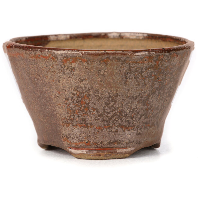 Vaso per bonsai rotondo rosso marrone di Bonsai - 70 x 70 x 45 mm